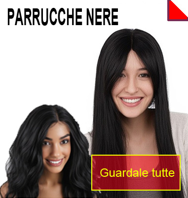 La foto mostra due parrucche nere in vendita online